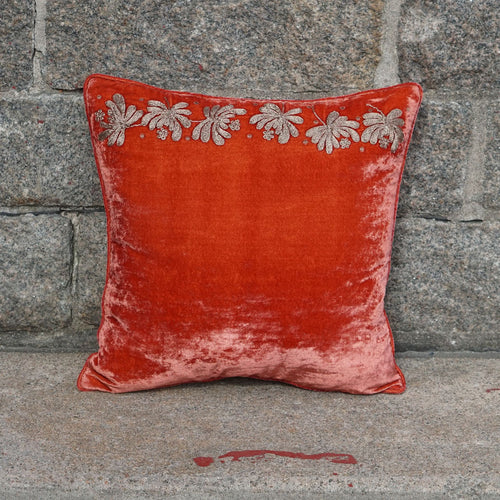 Cushion Deluxe Harris Embroidery Rose Bisque 40x40cm