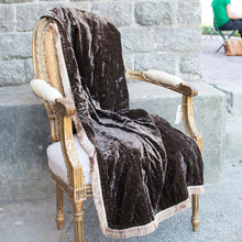 Ladda bild till bildvisaren Blanket Deluxe Silk Velvet Brown Natural Fringe
