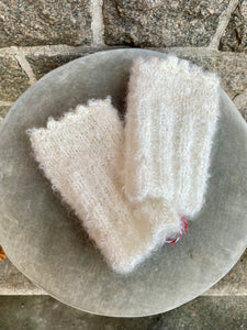 Mohair Wrist Warmers, E.L. Design - White