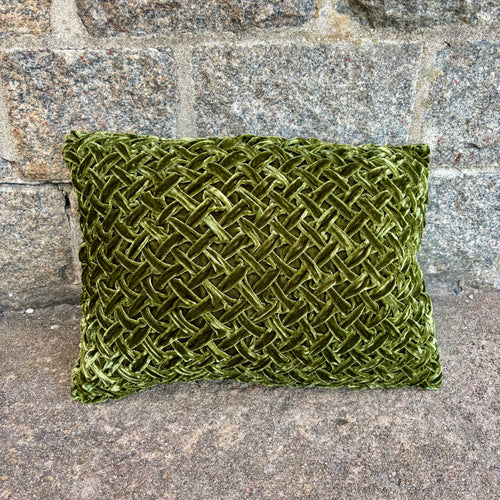 Cushion Deluxe Basket Weave Grass Green 30x40cm