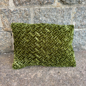 Cushion Deluxe Basket Weave Grass Green 30x40cm