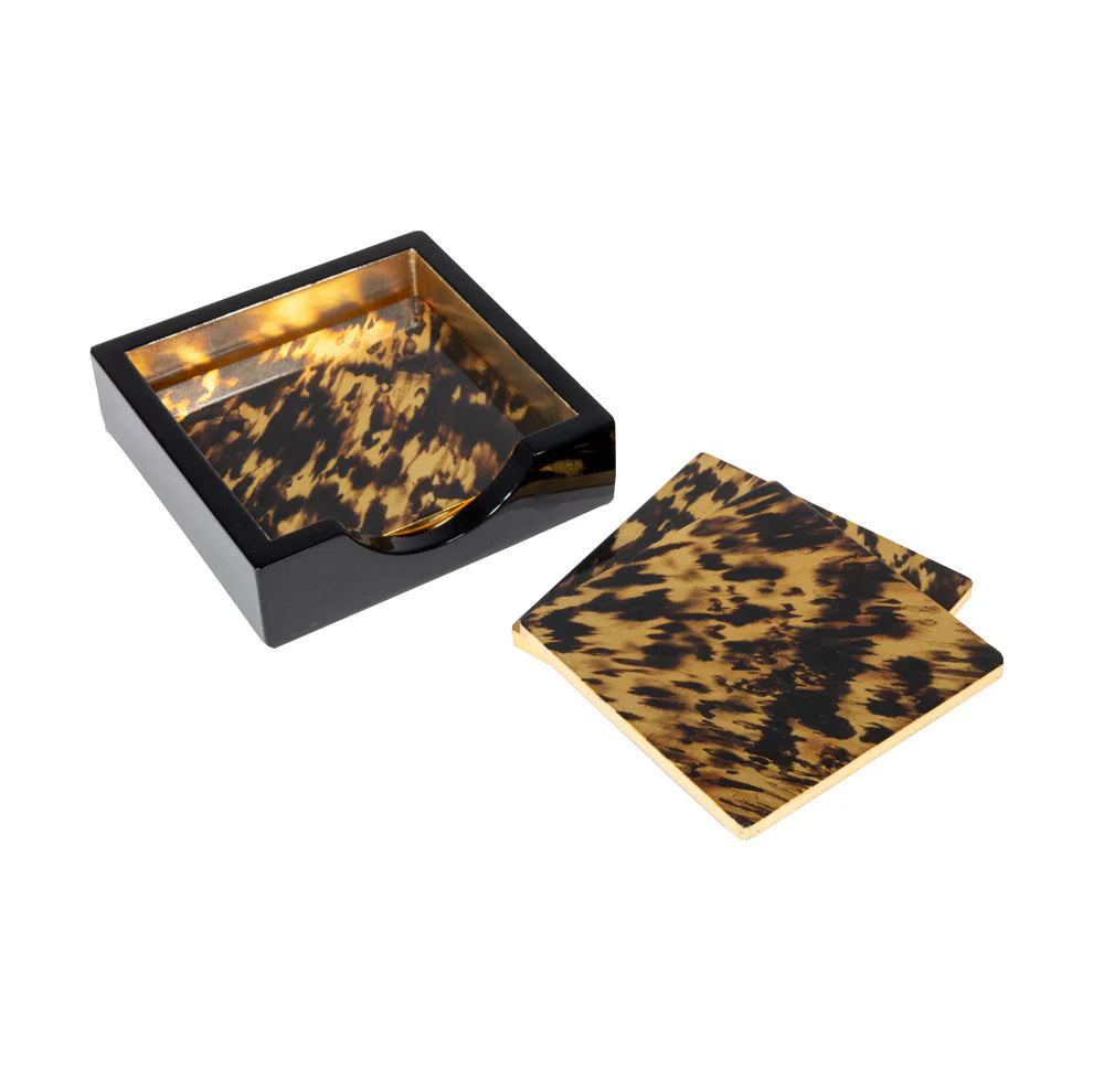 Drink Coaster Laquer Tortoiseshell