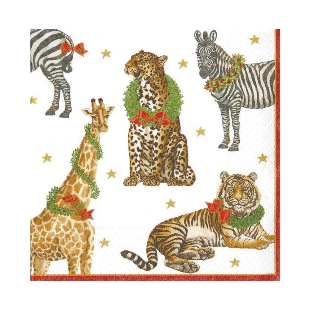 Paper Napkin Wild Christmas Ivory Lunch