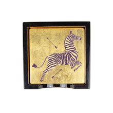 Ladda bild till bildvisaren Drink Coaster, Laquer Zebras Gold