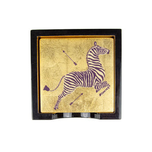 Drink Coaster, Laquer Zebras Gold