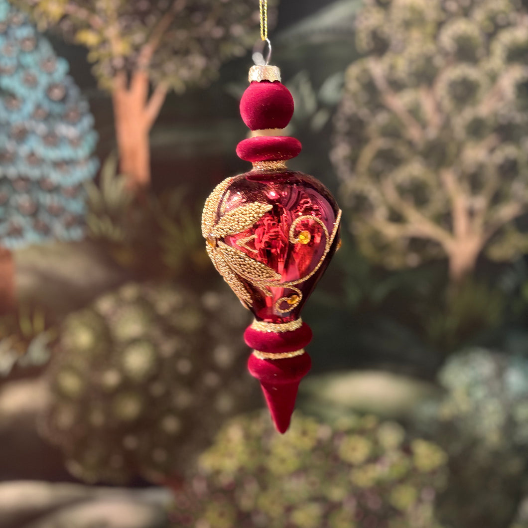 Glass Ornament Red/Gold 20cm