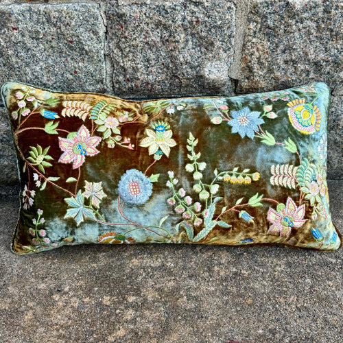 Cushion Deluxe MME Bovary Embroidery Shaded Lake 25x50cm