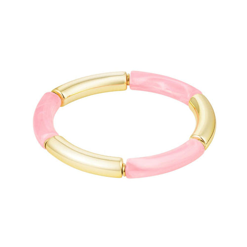 Tube Bracelet Pink & Gold