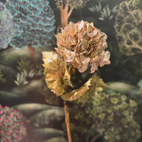 Hydrangea Flower Gold/Cream/Green 51cm