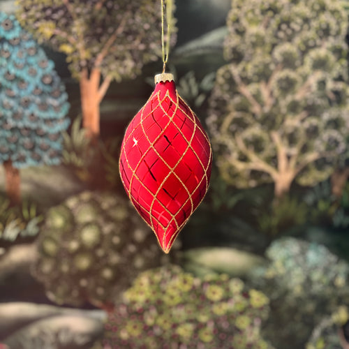 Droplet Glass Ball Red Gold 10cm