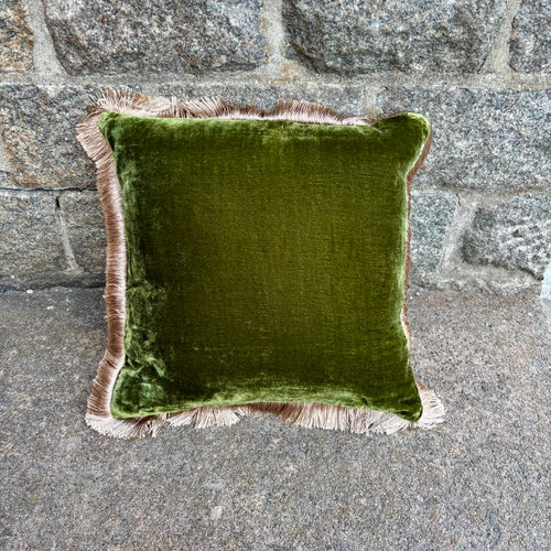 Cushion Deluxe Grass Green, Beige Fr 40x40cm