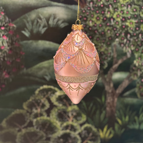 Droplet Glass Ball Pink Gold 10cm