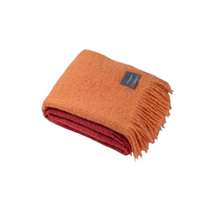 Mohair Blanket - Mohair Dip Dyed Orange & Pion