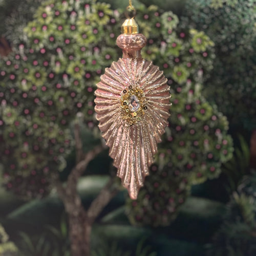 Glass Droplet Pink & Gold