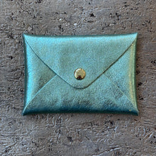 Ladda bild till bildvisaren Origami Card Holder - Mint Green Metallic