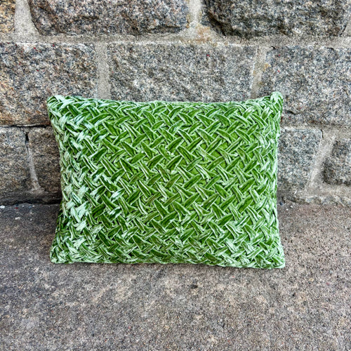 Cushion Deluxe Basket Weave Emerald 30x40cm