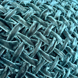 Cushion Deluxe Basket Weave Teal 30x40cm