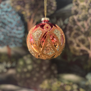 Glass Ball Art Deco 10cm