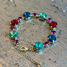 Ladda bild till bildvisaren Bracelet Flowers Blue / Multi