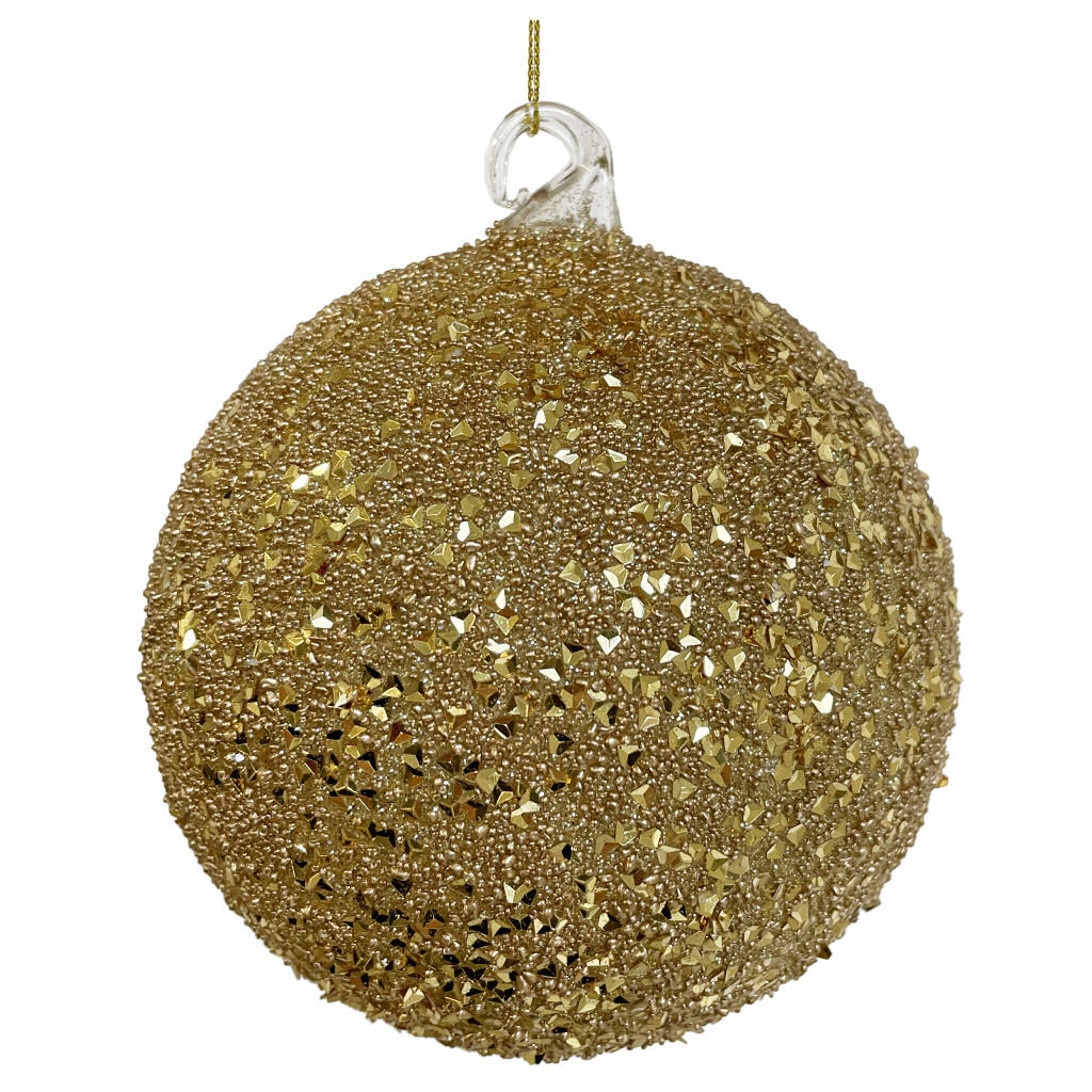 Gold Glass Ball Beads & Flakes