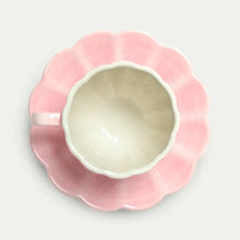 Ladda bild till bildvisaren Oyster Kopp med fat 25 cl - Ljusrosa