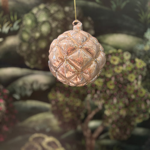 Shiny Harlequin Rosé Glass Ball