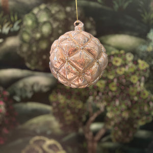 Shiny Harlequin Rosé Glass Ball