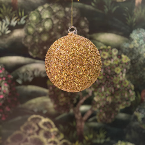 Gold Glass Ball Beads & Flakes