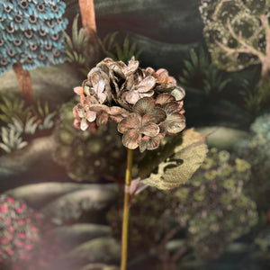 Hydrangea Flower Green/Gold 49cm