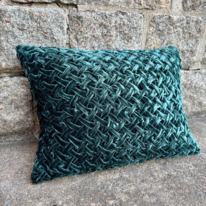 Cushion Deluxe Basket Weave Teal 30x40cm