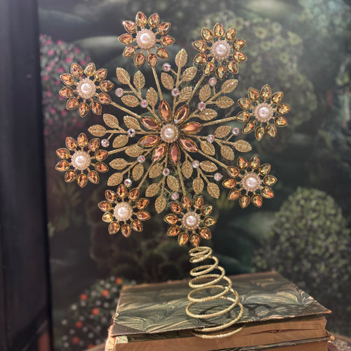 Pearl Flower Snowflake Tree Topper 35,5cm