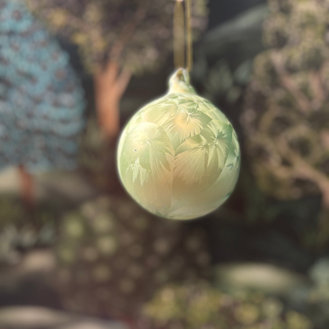 Glass Ball Frosted Green 8cm