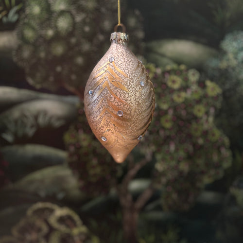 Antique Leaf Glass Droplet Ball