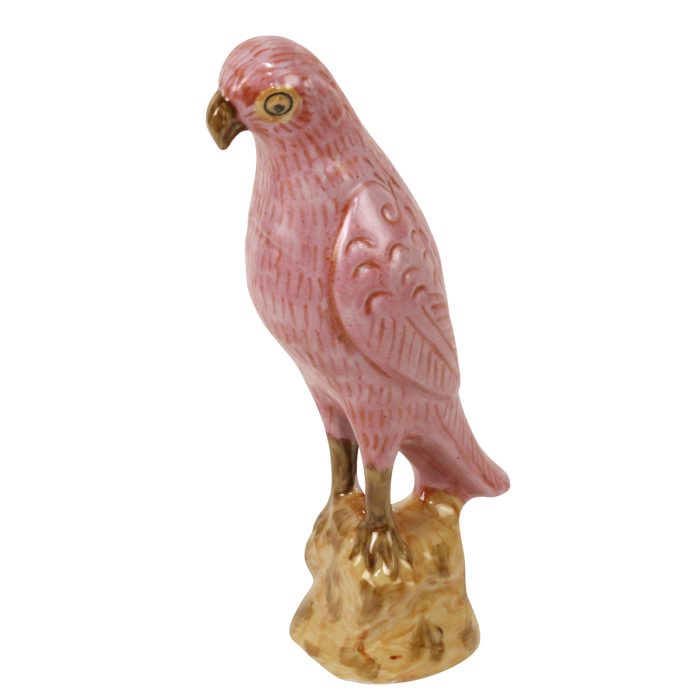 Parrot Figurine Pink Porcelain