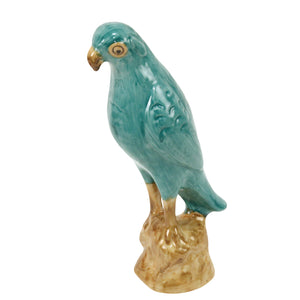 Parrot Figurine Turquois Porcelain
