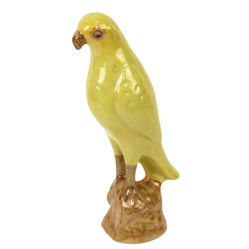 Parrot Figurine Yellow Porcelain