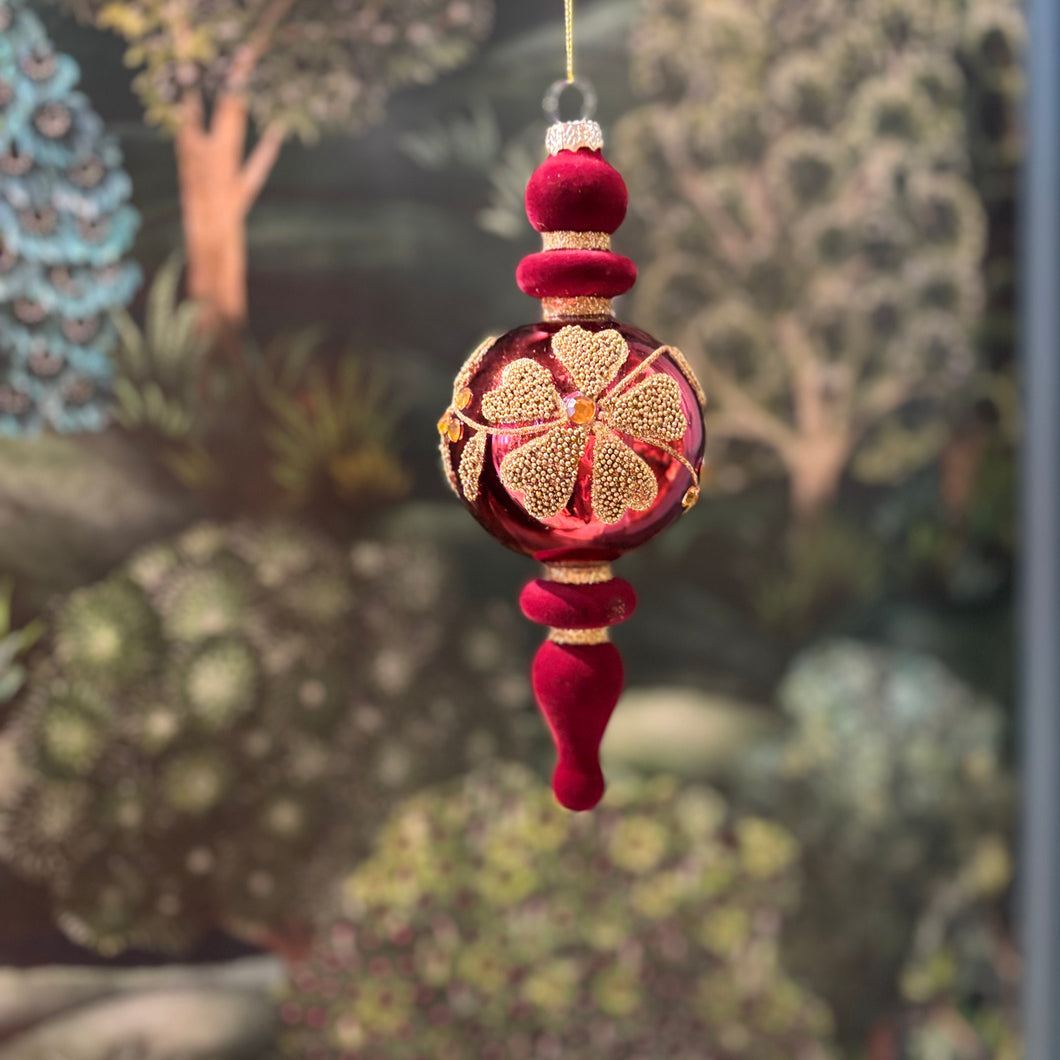 Glass Ornament Red/Gold 20cm