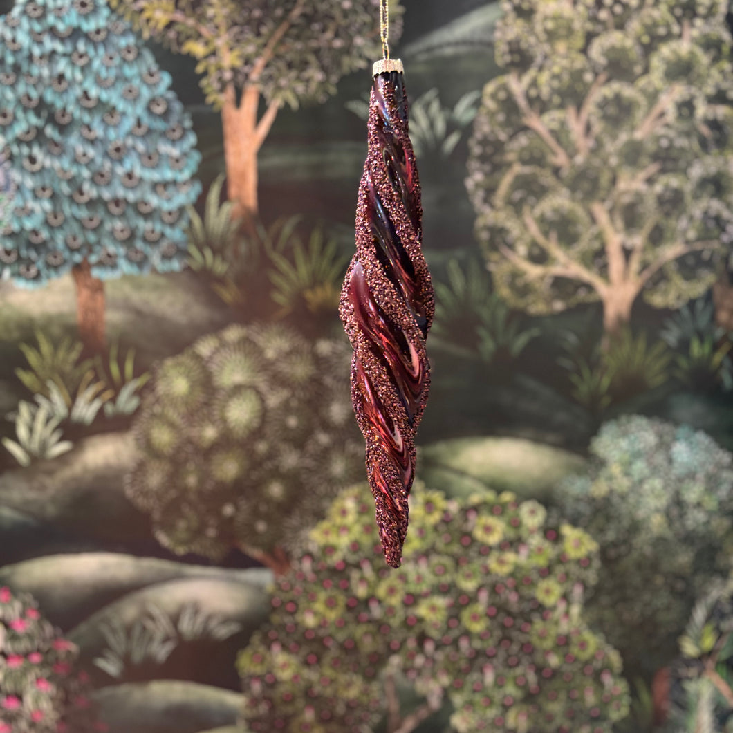 Glass Spiral Brown Copper 23,5cm