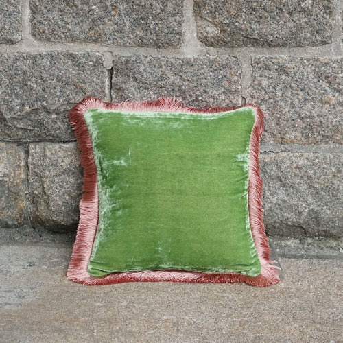 Cushion Deluxe Emerald Peach Fr 27x27cm