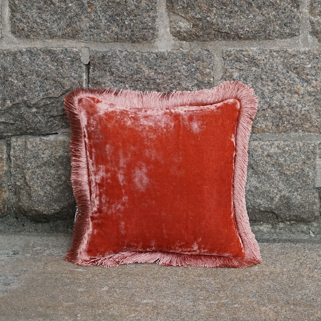 Cushion Deluxe Rose Bisque Peach Rose Fr 27x27cm