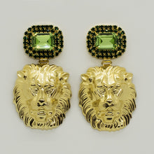 Ladda bild till bildvisaren Earring Royal Lioness Peridot &amp; Emerald