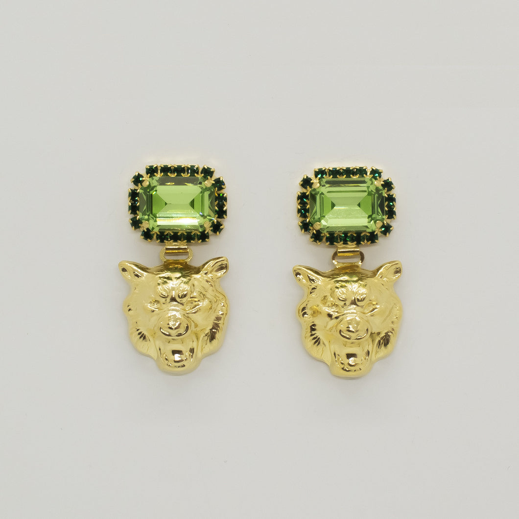 Earring Royal Tigress Peridot & Emerald