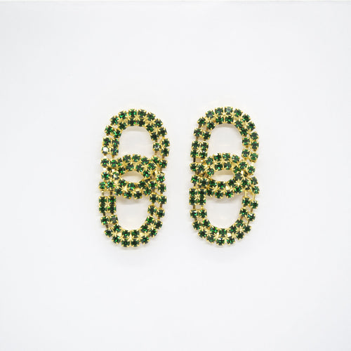 Earring Glam Chain Jr Emerald