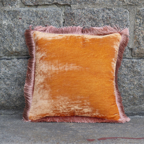 Cushion Deluxe Tangerine Peach Rose Fr 27x27cm