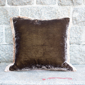Cushion Deluxe Brown Natural Fr 45x45cm
