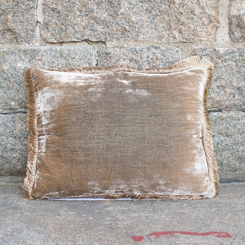 Cushion Deluxe Graphite Brown Natural Fr 30x40cm