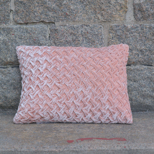 Cushion  Deluxe Embroidery Basket Weave Sorbet Rose30x40cm