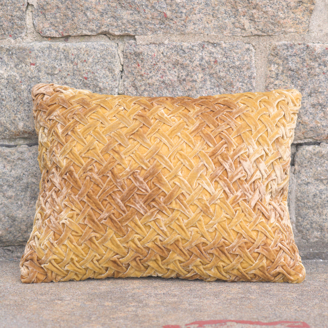 Cushion Deluxe Basket Weave Shaded Oro 30x40cm