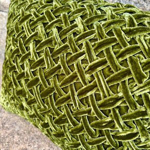 Cushion Deluxe Basket Weave Grass Green 30x40cm