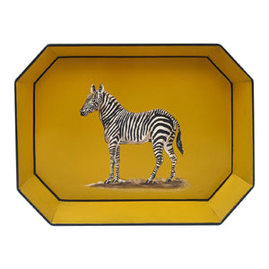 Metal Tray Yellow Zebra